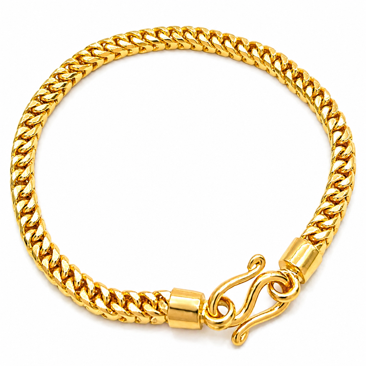 5MM Solid Plain Franco Bracelet in solid gold