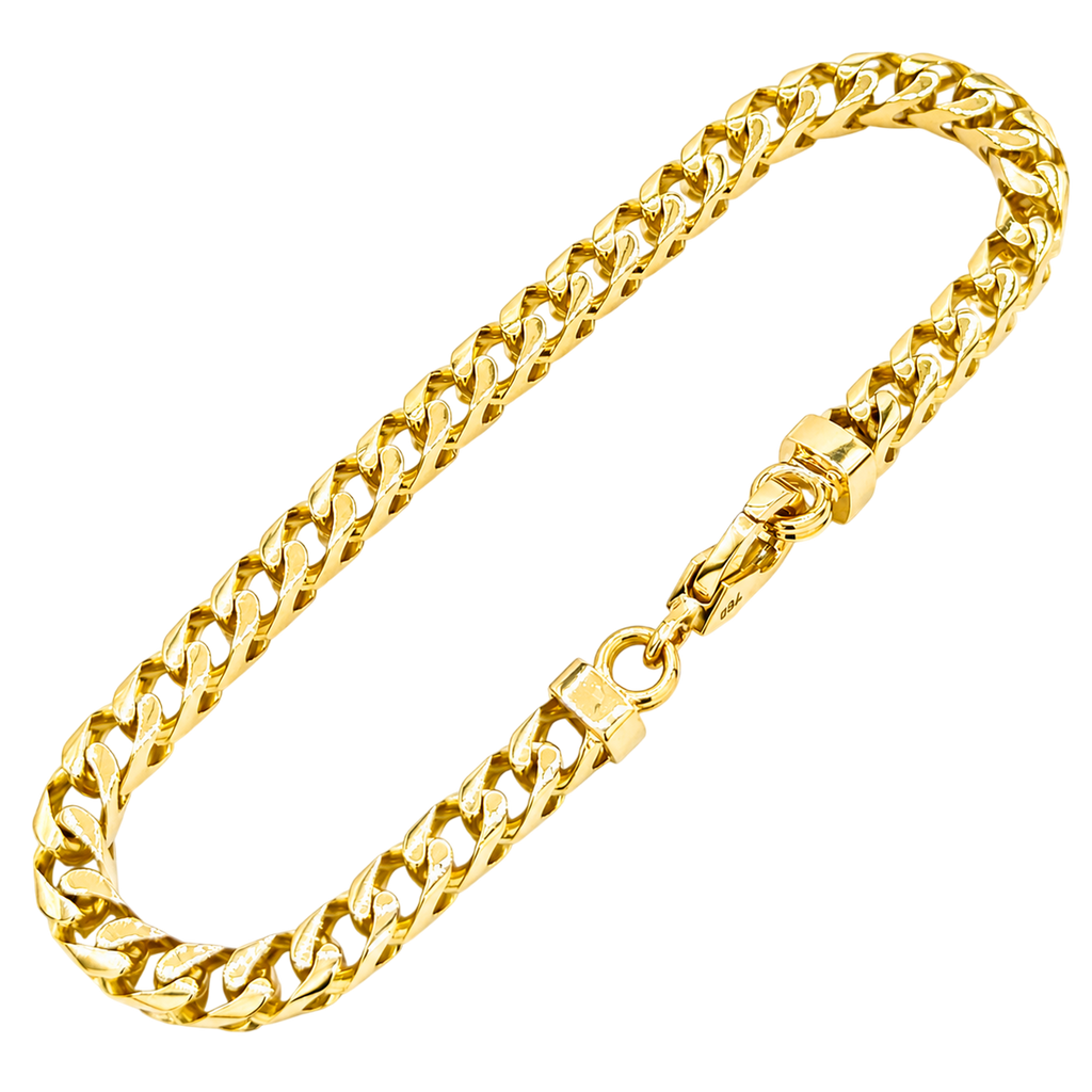4MM Solid Plain Franco Bracelet in solid gold
