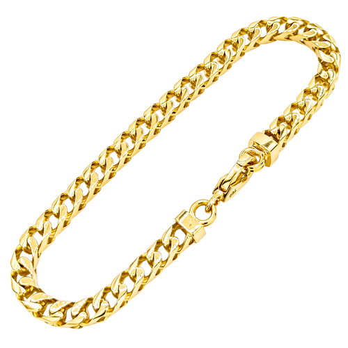 4MM Solid Plain Franco Bracelet in solid gold