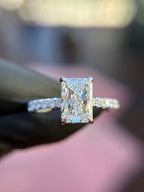 French Pavé Hidden Halo Engagement Ring