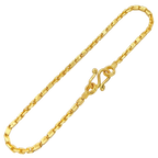 1.8MM Semi-Hollow Baht and Anchor Link Bracelet in 10K-24K gold