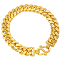 10MM Solid Flat Cuban Link Bracelet in solid 10K-24K gold