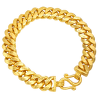 10MM Solid Flat Cuban Link Bracelet in solid 10K-24K gold