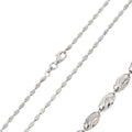Rhodium Plated Oval Curved DC Bead 002 Chains - CH111 RH