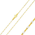Silver 925 Gold Plated 2 Toned DC Tube Link Chain 1.3mm - CH354 GP