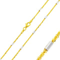 Silver 925 Gold Plated Diamond Cut Multi Tube Roc Chain 2mm - CH348 GP