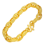 10MM Diamond-Cut Puffed Mariner Link Bracelet in 10K-24K gold