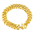 11.5MM Solid Flat Cuban Link Bracelet in solid 10K-24K gold