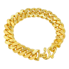 11.5MM Solid Flat Cuban Link Bracelet in solid 10K-24K gold