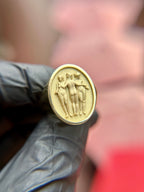 The Three Graces (Charites) Ring in solid 10K-24K gold