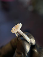 Cathedral Pavé Halo Engagement Ring
