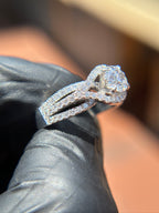 Twisted Pavé Solitaire Engagement Ring