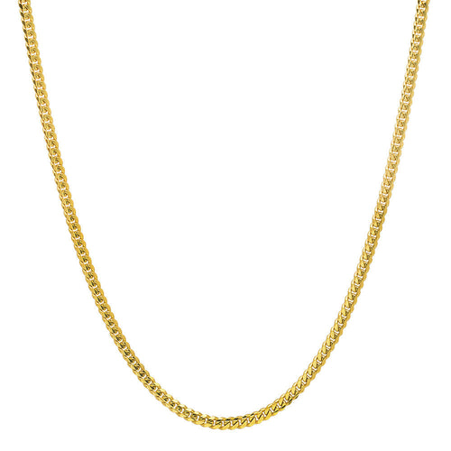 2MM Solid Miami Cuban Link Chain in yellow gold