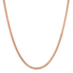2MM Solid Miami Cuban Link Chain in rose gold