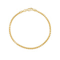 2.5MM Solid Rounded Box Bracelet in solid 10K-24K gold