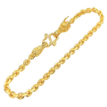 2.6MM Solid Anchor Link Dragon & Tail Bracelet in solid 10K-24K gold