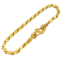 2.6MM Semi-Hollow Bullet Link Bracelet in 10K-24K gold