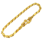2.6MM Semi-Hollow Bullet Link Bracelet in 10K-24K gold