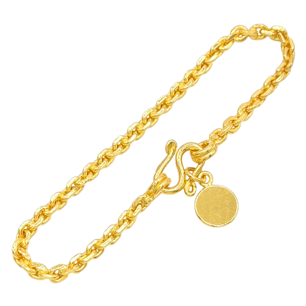2.8MM Solid Anchor Link Bracelet in solid 10K-24K gold