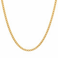 3.5MM Solid Plain Franco Chain in yellow gold