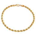 4MM Solid Diamond-Cut Rope Bracelet in solid 10K-24K gold