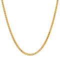 3MM Solid Plain Franco Chain in yellow gold