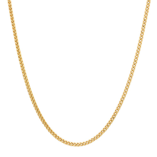 2MM Solid Plain Franco Chain in yellow gold