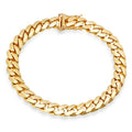 10MM Solid Miami Cuban Link Bracelet in solid 10K-24K gold
