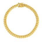 5MM Solid Miami Cuban Link Bracelet in solid 10K-24K gold