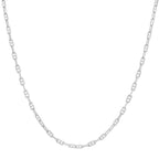 2MM Solid Alternating Mariner Chain in white gold