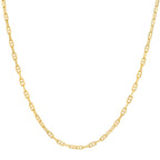 2MM Solid Alternating Mariner Chain in yellow gold