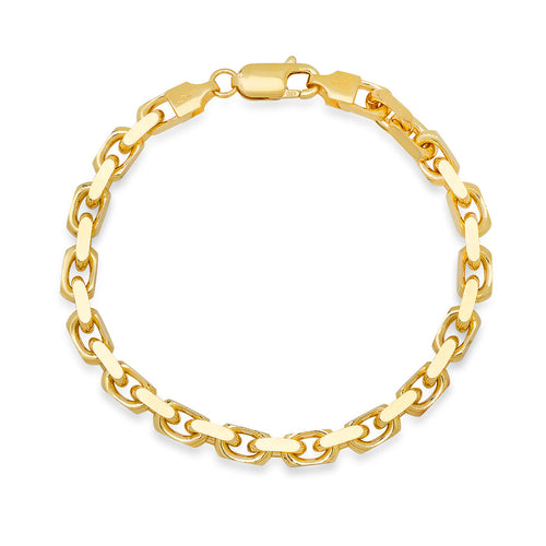 5MM Solid Heavy Link Bracelet in solid 10K-24K gold
