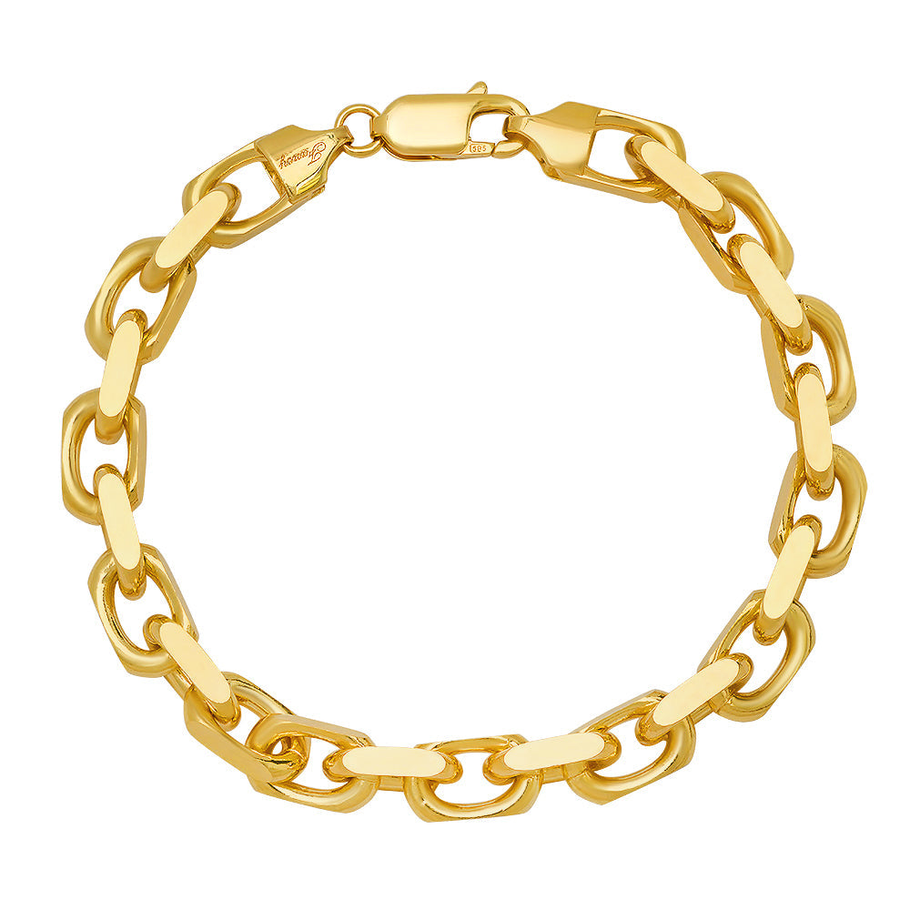6MM Solid Heavy Link Bracelet in solid 10K-24K gold