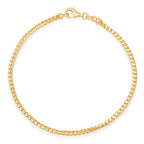 2.5MM Solid Plain Franco Bracelet in solid 10K-24K gold