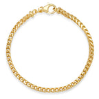 3MM Solid Plain Franco Bracelet in solid 10K-24K gold