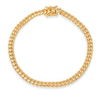 4.5MM Solid Miami Cuban Link Bracelet in solid 10K-24K gold