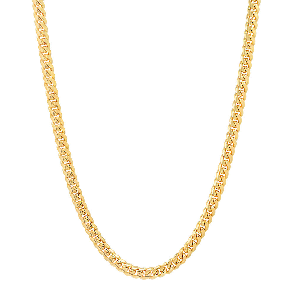 4.5MM Solid Miami Cuban Link Chain in yellow gold