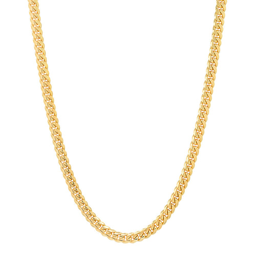 4.5MM Solid Miami Cuban Link Chain in yellow gold