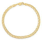 4.5MM Solid Yacht Link Bracelet in solid 10K-24K gold