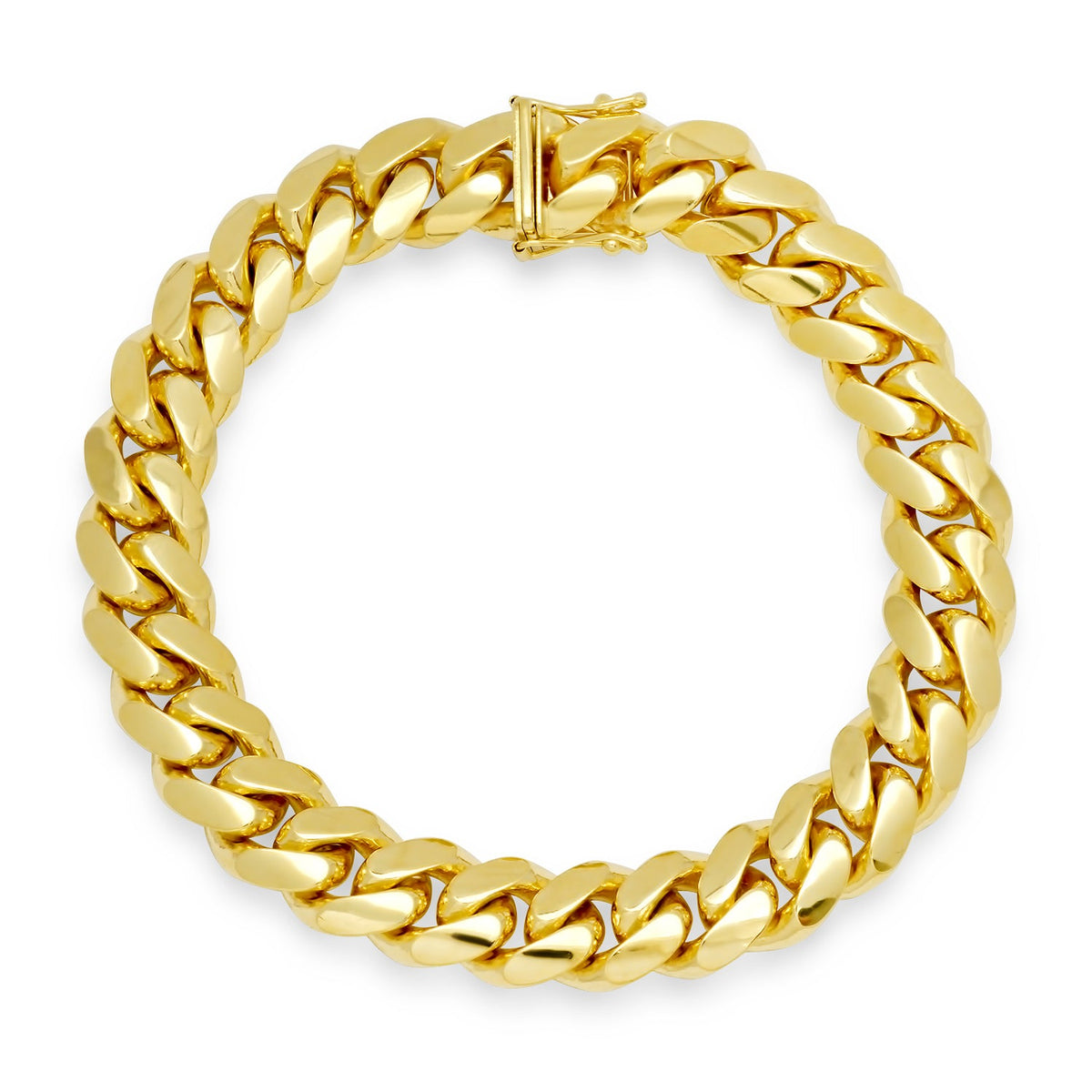11.5MM Solid Miami Cuban Link Bracelet in solid 10K-24K gold