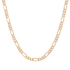 4MM Solid Plain Figaro Chain in rose gold