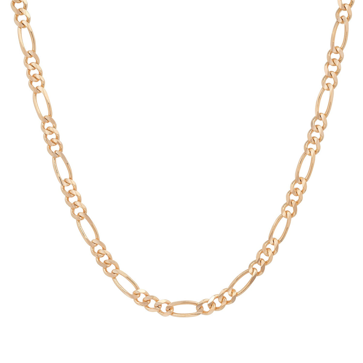 4MM Solid Plain Figaro Chain in rose gold
