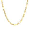 4MM Solid Plain Figaro Chain in yellow gold