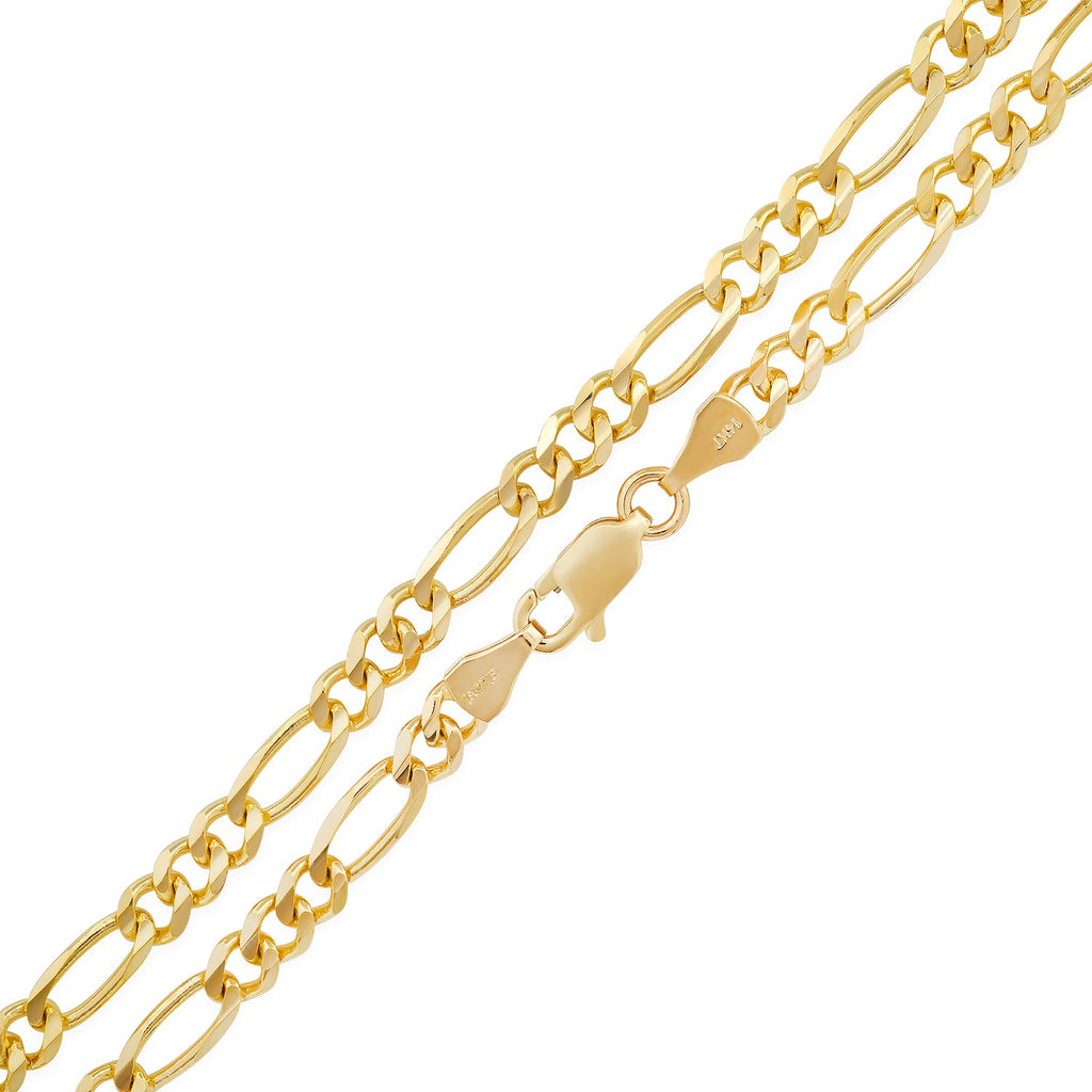 4MM Solid Plain Figaro Chain detail view