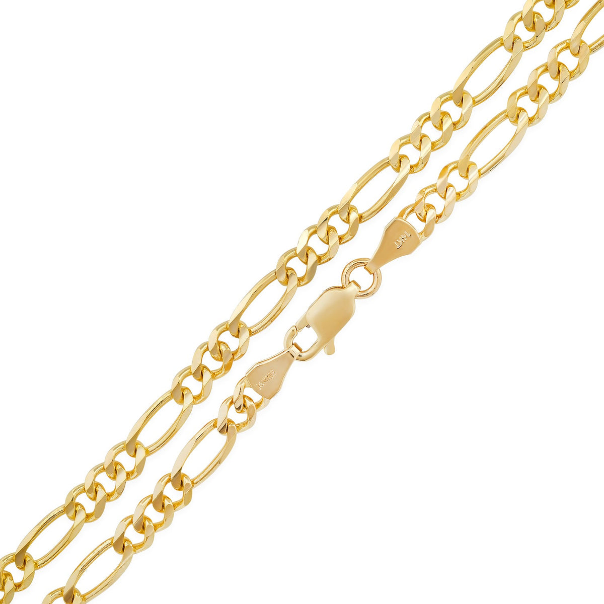 4MM Solid Plain Figaro Chain detail view