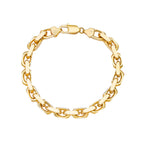 6.5MM Solid Heavy Link Bracelet in solid 10K-24K gold