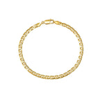 3.5MM Solid Yacht Link Bracelet in solid 10K-24K gold