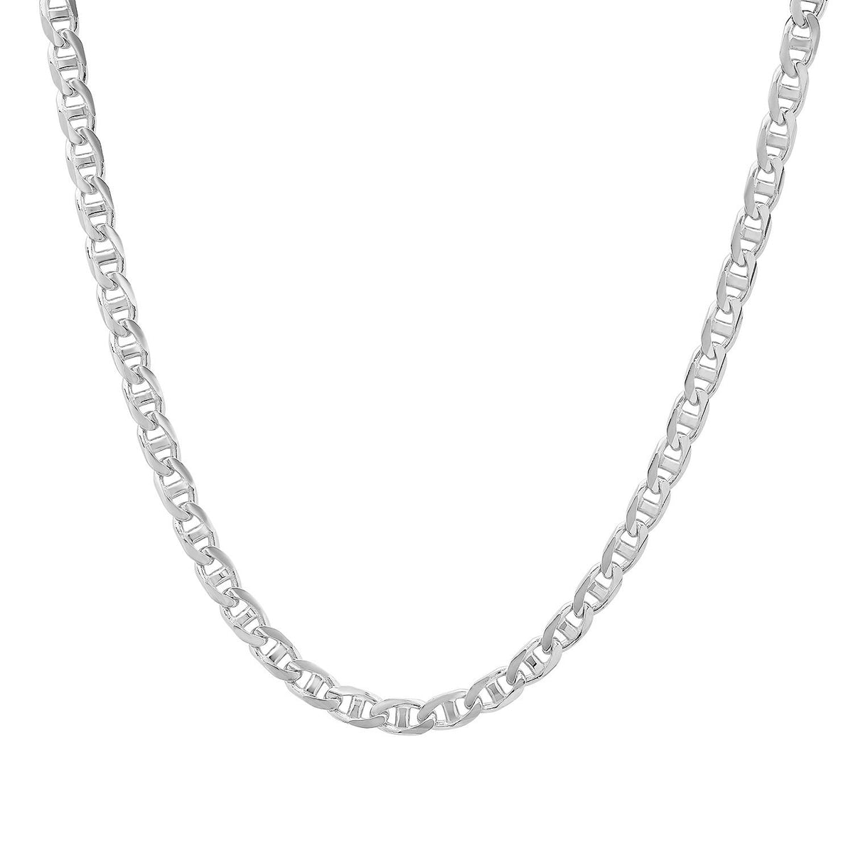 4.5MM Solid Yacht Link Chain in white gold