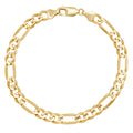 6.2MM Solid Figaro Bracelet in solid 10K-24K gold