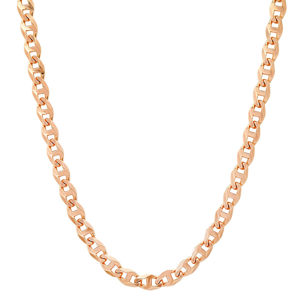 6MM Solid Diamond-Cut Mariner Chain in rose gold